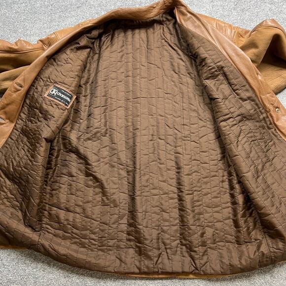 Vintage Chamonix Jacket Womens Large Brown Suede Leather Lapel Collar Lined Coat - Picture 6 of 12